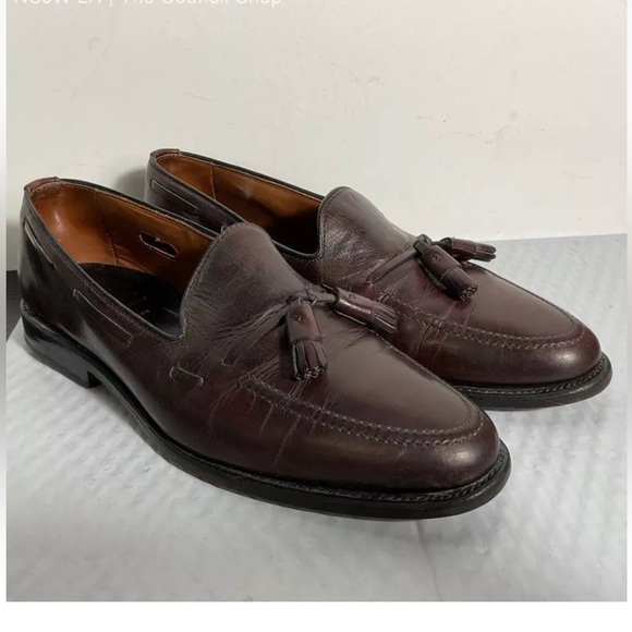 Allen Edmonds Grayson Tassel Loafers Size 9 Dark Burgundy Leather $425 Shoes Men